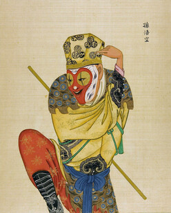 京剧扮相武将持械图