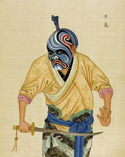 古代持剑武者形象