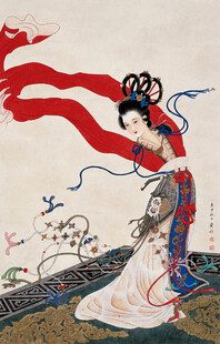 古典飞天仙女飘逸图