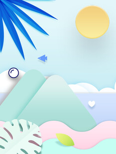 夏日清新户外风景插画