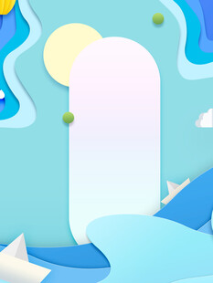 梦幻海洋风空白场景模板