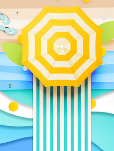 夏日泳池彩色遮阳伞