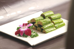 翡翠卷摆盘精致美食