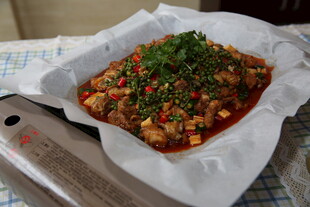锡纸包裹的美味麻辣豆腐