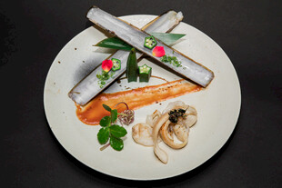 精致摆盘的美味海鲜料理