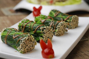 蔬菜米卷摆盘 造型精致