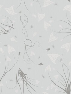 墙布花型 浅灰植物纹理背景图案