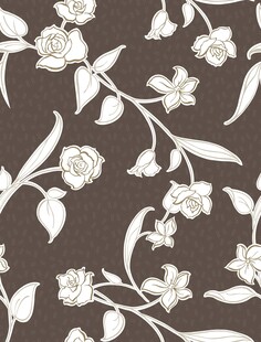 墙布花型 优雅白色花卉