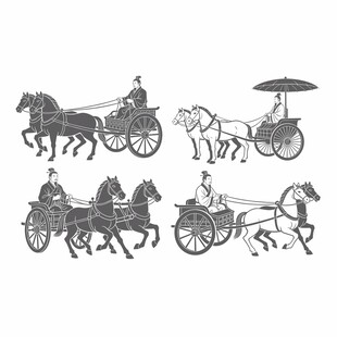 古代马车图案设计素材
