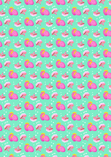 清新粉绿花卉图案背景