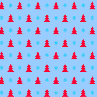 蓝色背景圣诞小树图案