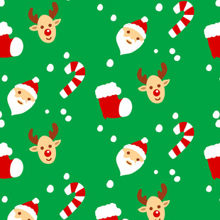圣诞元素无缝图案背景