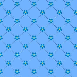 蓝色花朵几何图案背景