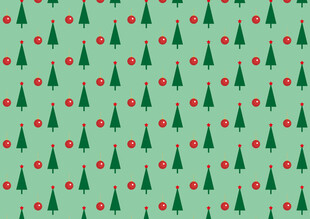 绿色圣诞元素无缝背景图