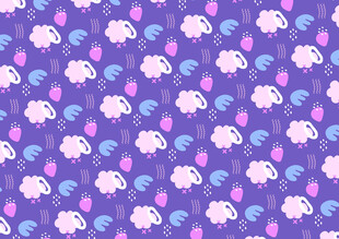 紫色背景可爱图案花纹