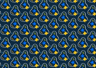 蓝黄相间水滴图案背景