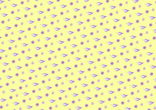 黄色背景彩色波点图案