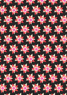黑色底粉色花朵图案