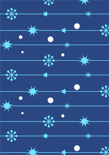 蓝色雪花星星背景图案