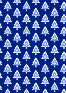 蓝色背景的圣诞树图案