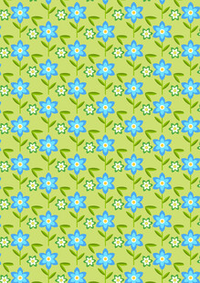 清新蓝花绿色底纹图案