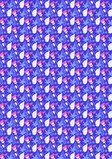 梦幻蓝紫色花卉图案背景