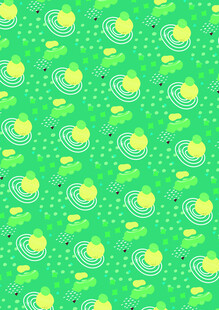 绿色清新小鱼波点图案