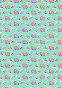 清新粉绿花卉图案背景