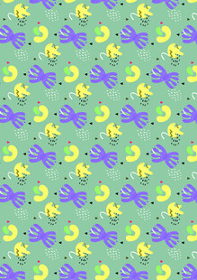 黄绿紫花卉图案背景