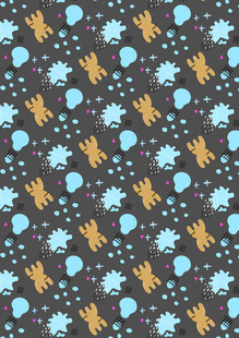 蓝色黄色图案的深色背景纹理