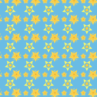 蓝色底黄色碎花图案