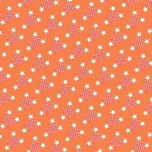 橙色底白点星星图案背景