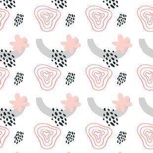 几何花卉图案无缝背景