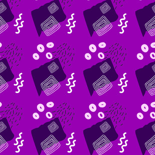 紫色背景复古相机图案