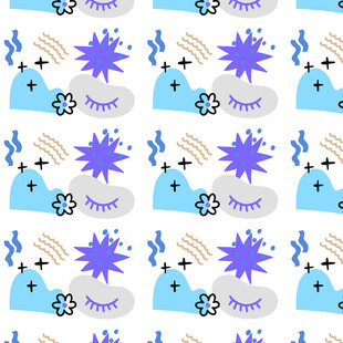 蓝紫色星星图案背景设计