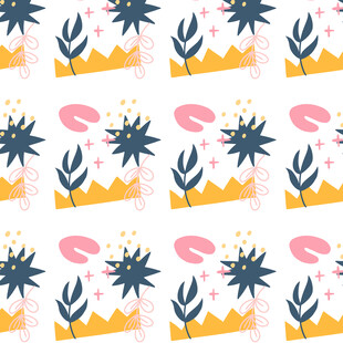 海洋元素无缝图案设计