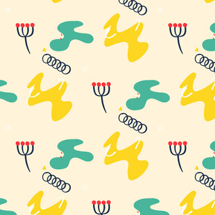 卡通风格植物图案背景