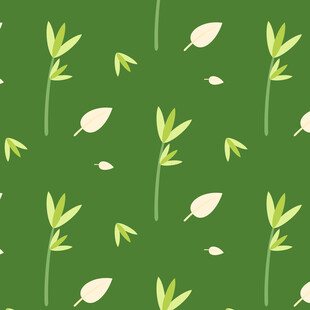 绿色清新植物无缝图案