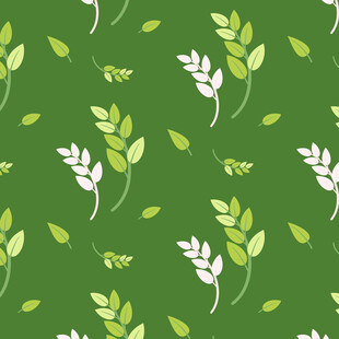 绿色植物花卉无缝背景图