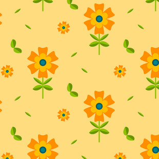 黄色花卉图案背景