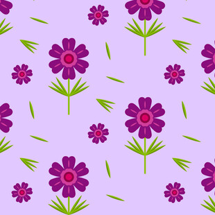 紫色花卉无缝图案背景