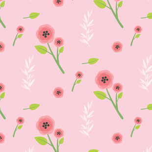 粉色花卉图案无缝背景