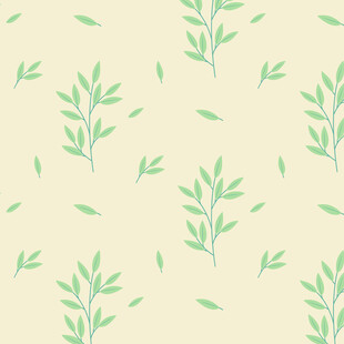 清新绿叶植物无缝背景图
