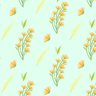 清新花卉无缝图案背景