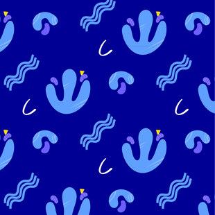 蓝色卡通仙人掌图案背景