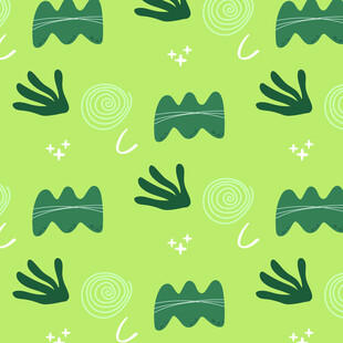 绿色卡通风格叶子图案背景