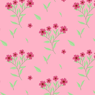 粉色花卉无缝图案背景