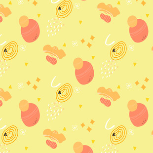 可爱卡通图案的黄色背景