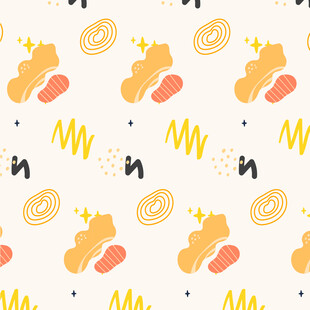 卡通风格食物图案背景图