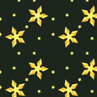 黑色背景上的金色花朵图案